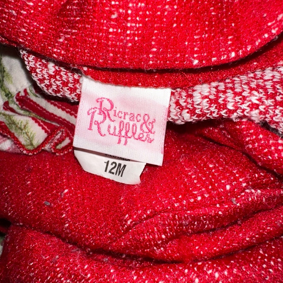 Baby Girl Ricrac & Ruffles Romper 12M Red Christmas Holiday - Picture 14 of 15